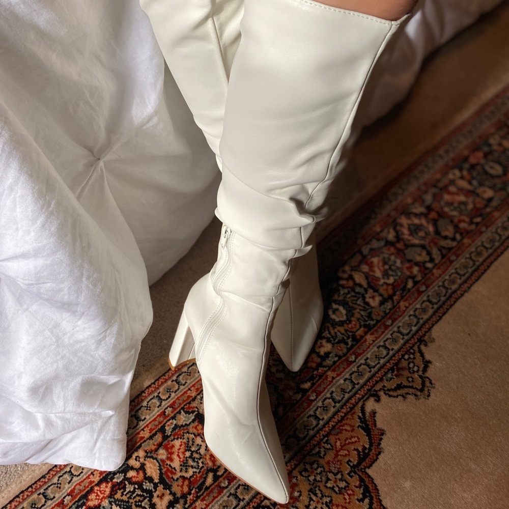 Public Desire knee high boots white